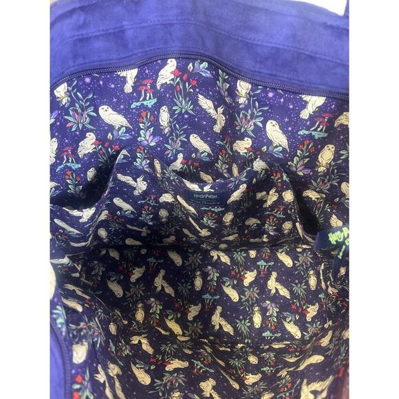 Vera Bradley Harry Potter Velvet Tote Bag NEW Forbidden Forest Purple Large Bag - Picture 5 of 15